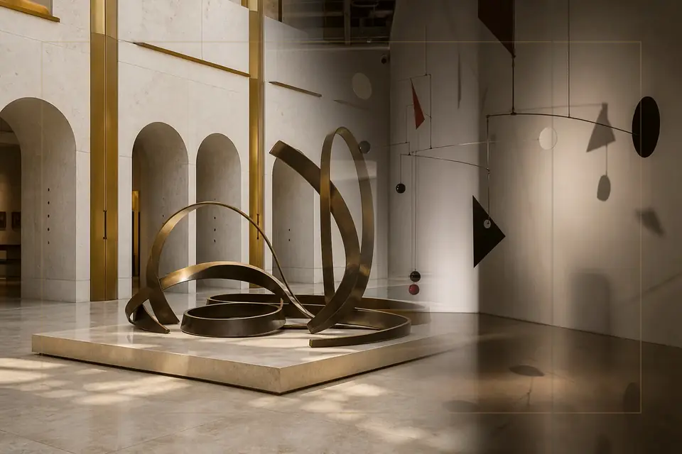 Composition éditoriale consacrée aux arts visuels pour le guide de Agung Rai Museum of Art