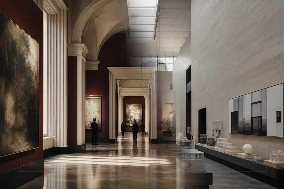 Amon Carter Museum of American Art 가이드를 위한 시각 예술 에디토리얼 구성