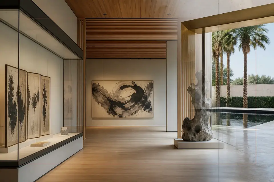 Composizione editoriale sulle arti visive per la guida di Buffalo AKG Art Museum