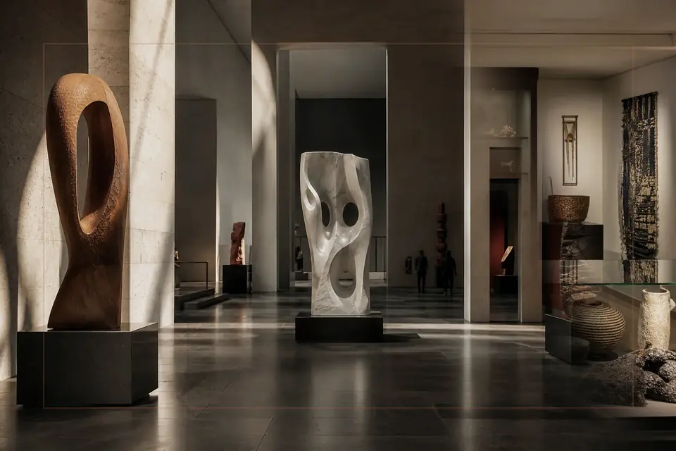 Composición editorial sobre artes visuales para la guía de Byzantine Museum of Antivouniotissa