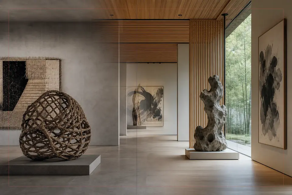 Composição editorial sobre artes visuais para o guia de Chrysler Museum of Art