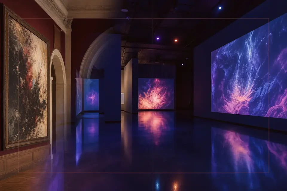 Composizione editoriale sulle arti visive per la guida di Dayton Art Institute