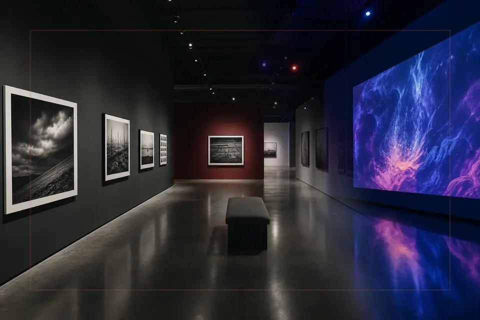Redaktionelle Bildkomposition zur visuellen Kunst für den Guide zu Тhe Gallery of Matica srpska