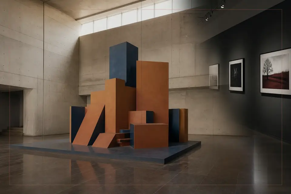 Composición editorial sobre artes visuales para la guía de Herbert Art Gallery and Museum