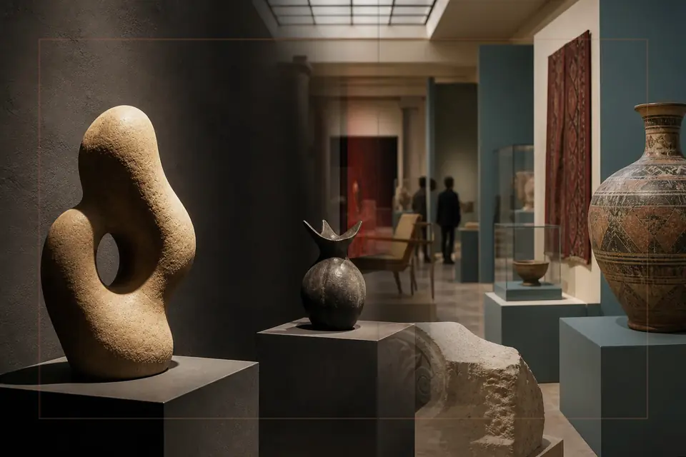Composición editorial sobre artes visuales para la guía de Hugh Lane Gallery