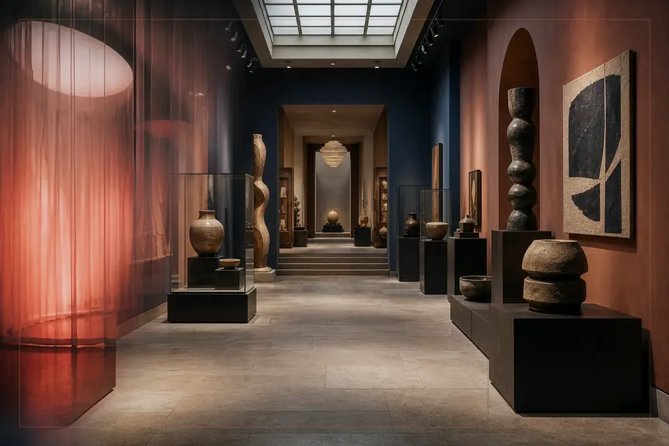 Composizione editoriale sulle arti visive per la guida di Hungarian National Gallery