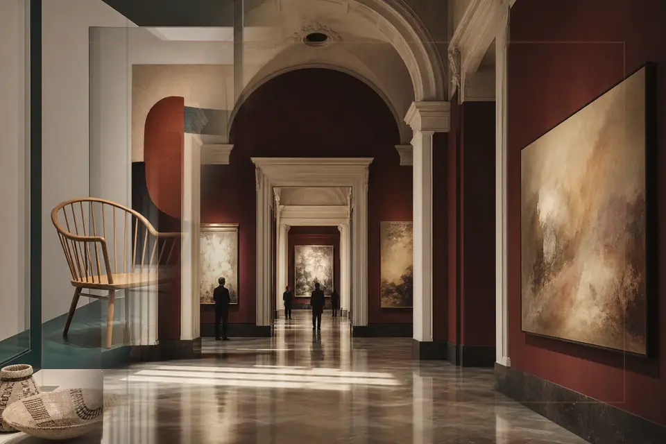 Composição editorial sobre artes visuais para o guia de Kiev National Picture Gallery