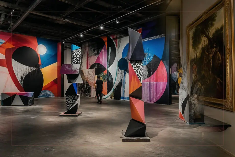 Redaktionelle Bildkomposition zur visuellen Kunst für den Guide zu Murano Glass Museum