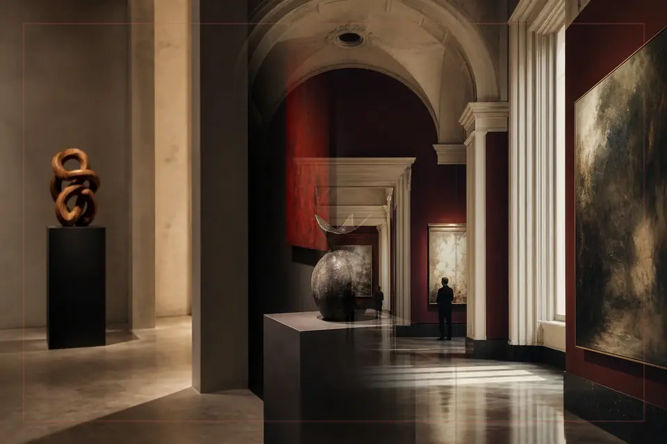 Composizione editoriale sulle arti visive per la guida di Museo Nacional de San Carlos