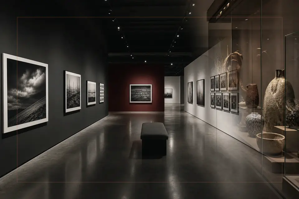 Editorial visual-arts composition for the Museum of Applied Arts guide