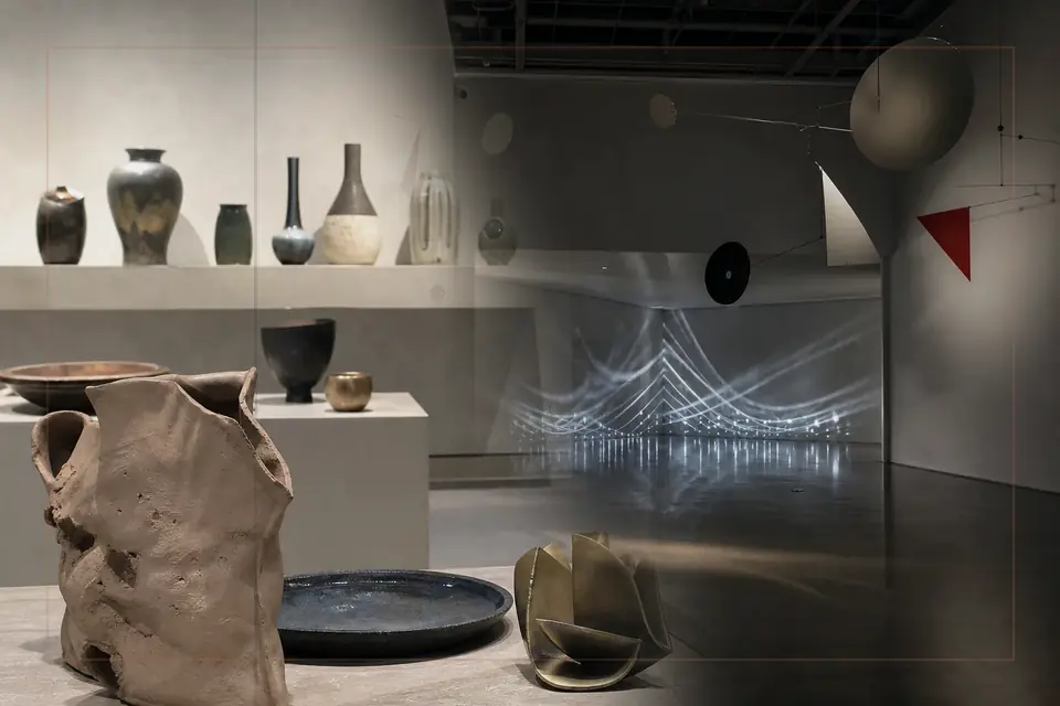 Composición editorial sobre artes visuales para la guía de Museum of Art and History Geneva