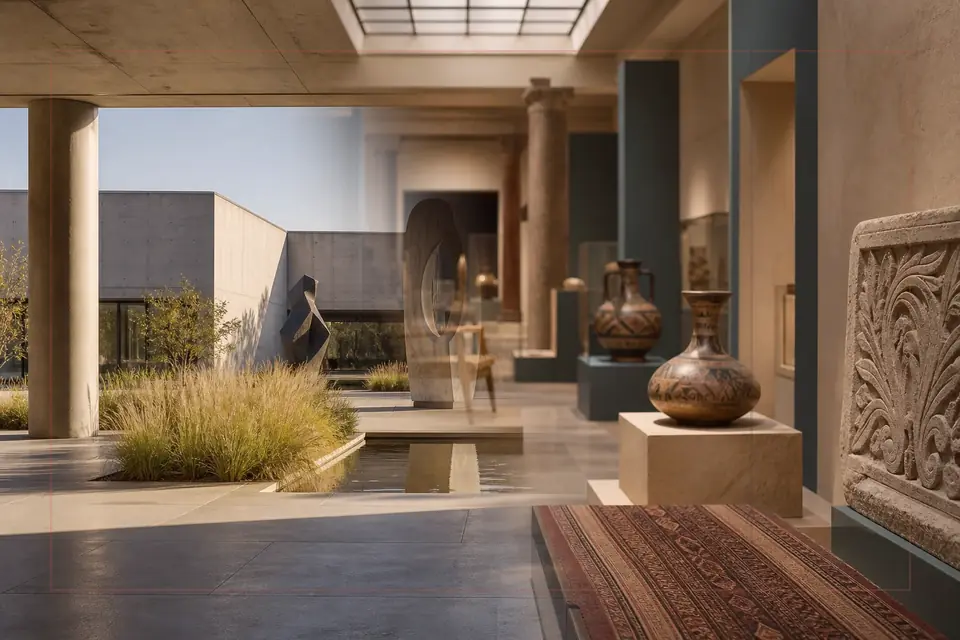 Composizione editoriale sulle arti visive per la guida di Museum of Fine Arts, Houston