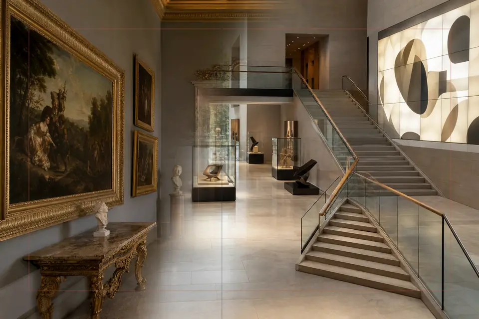 Redaktionelle Bildkomposition zur visuellen Kunst für den Guide zu Neue Galerie