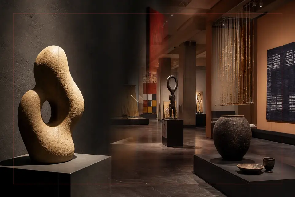 New Britain Museum of American Art 가이드를 위한 시각 예술 에디토리얼 구성