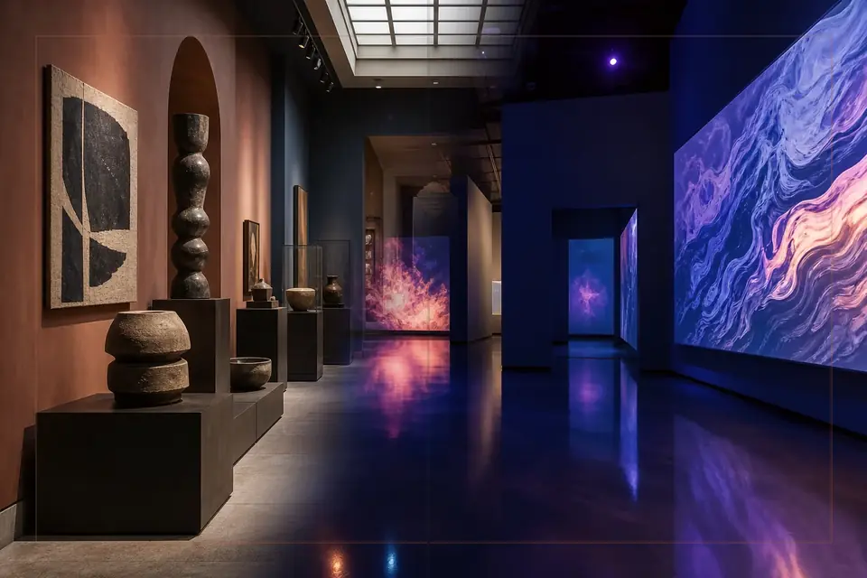 Redaktionelle Bildkomposition zur visuellen Kunst für den Guide zu Nordnorsk Kunstmuseum