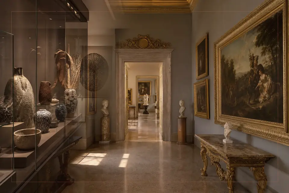 Composizione editoriale sulle arti visive per la guida di Palazzo Ducale Mantua