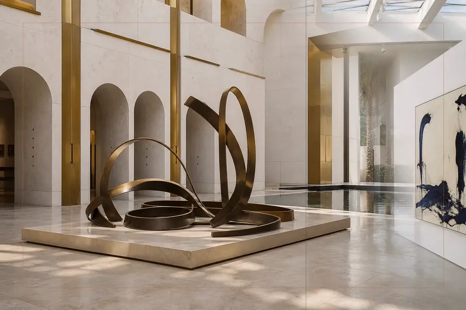 Composición editorial sobre artes visuales para la guía de Royal Hibernian Academy