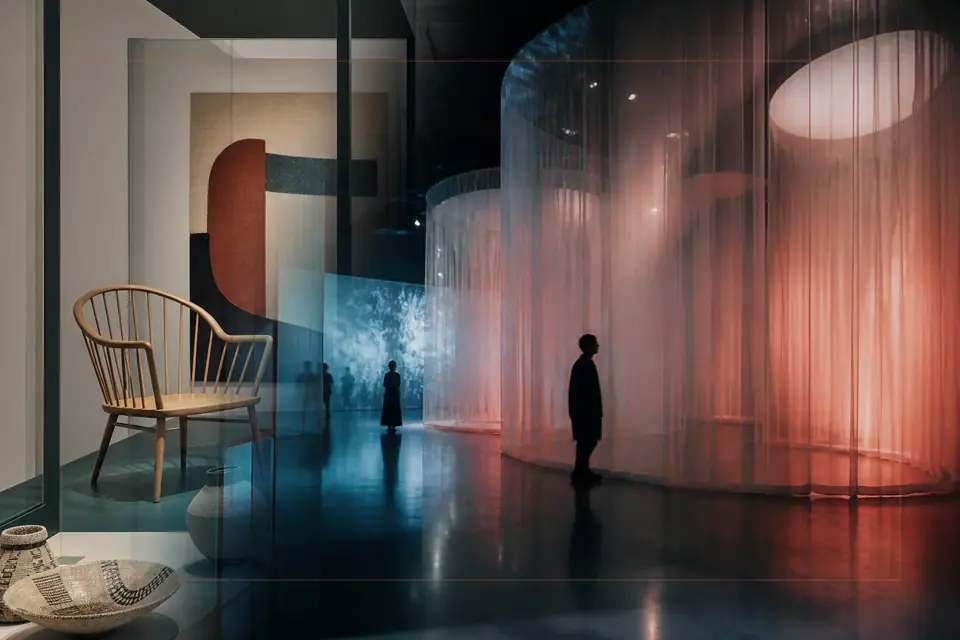 Composición editorial sobre artes visuales para la guía de Royal Museum of Fine Arts Antwerp