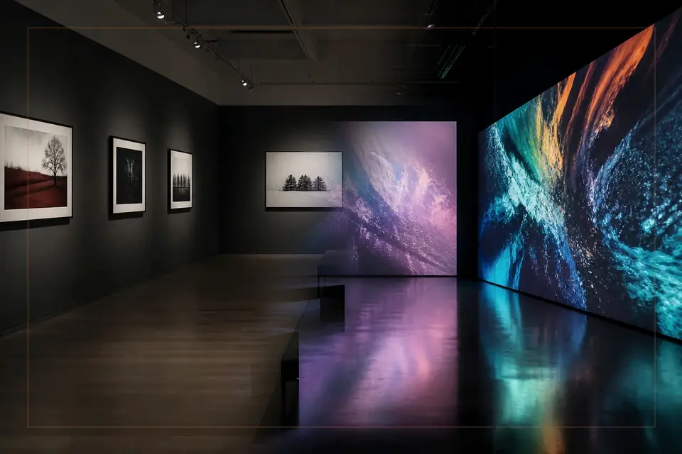 Redaktionelle Bildkomposition zur visuellen Kunst für den Guide zu Triennale di Milano